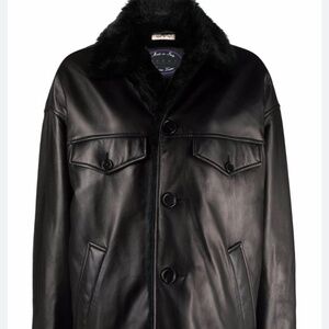 Marni FW21 unisex leather faux fur jacket